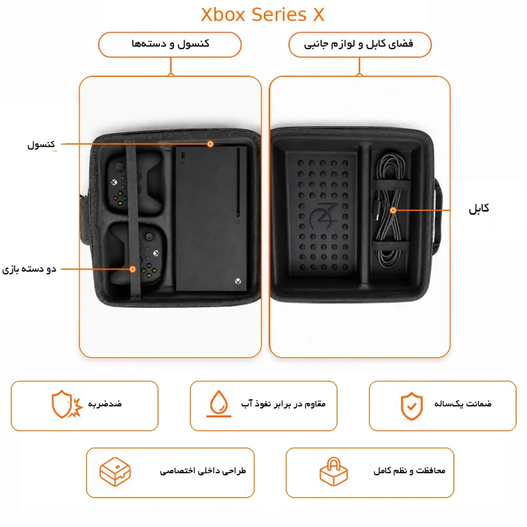 کیف حمل کنسول Xbox X برند نهل طرح برند ایکس باکس