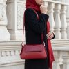 کیف زنانه چرم طبیعی مدل هلنا قرمز