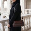 کیف زنانه چرم طبیعی مدل هلنا قهوه ای