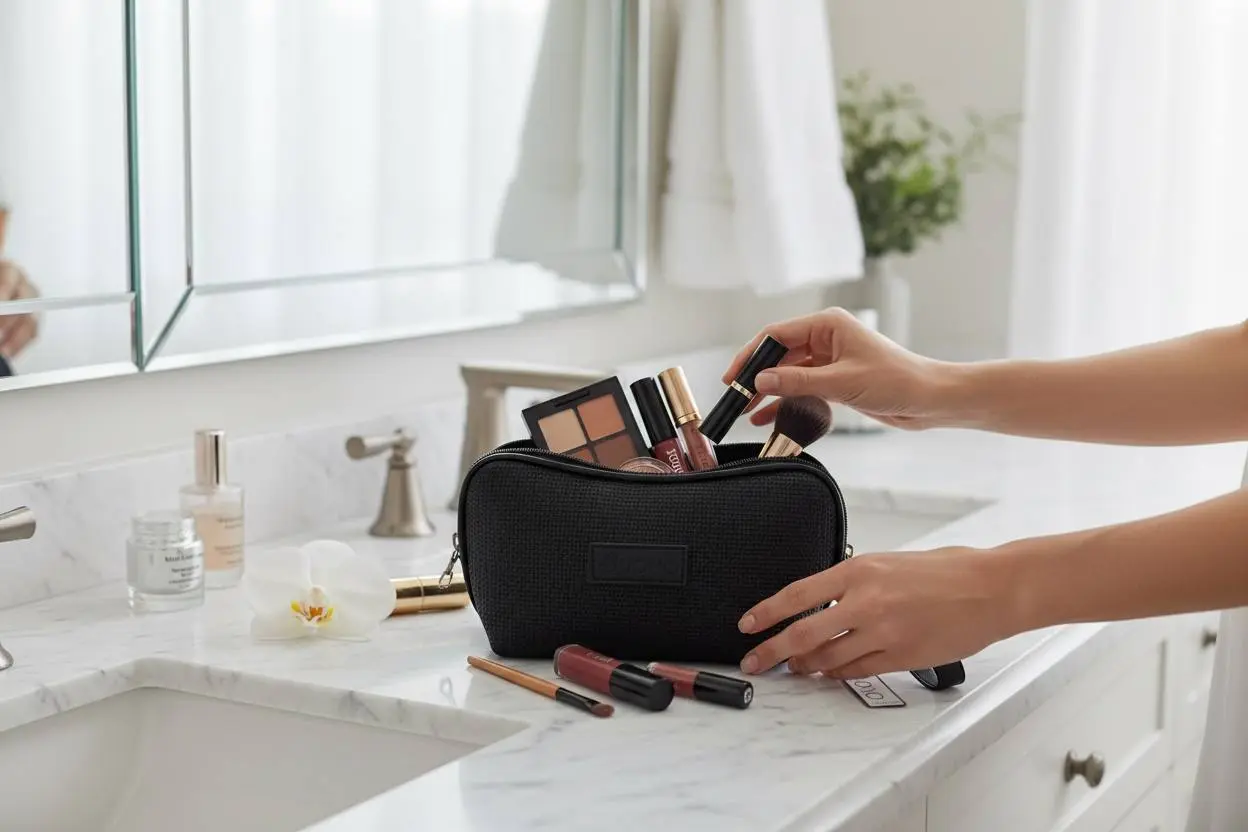 کیف آرایشی بنددار بونو مدل 5081 طرح کنف