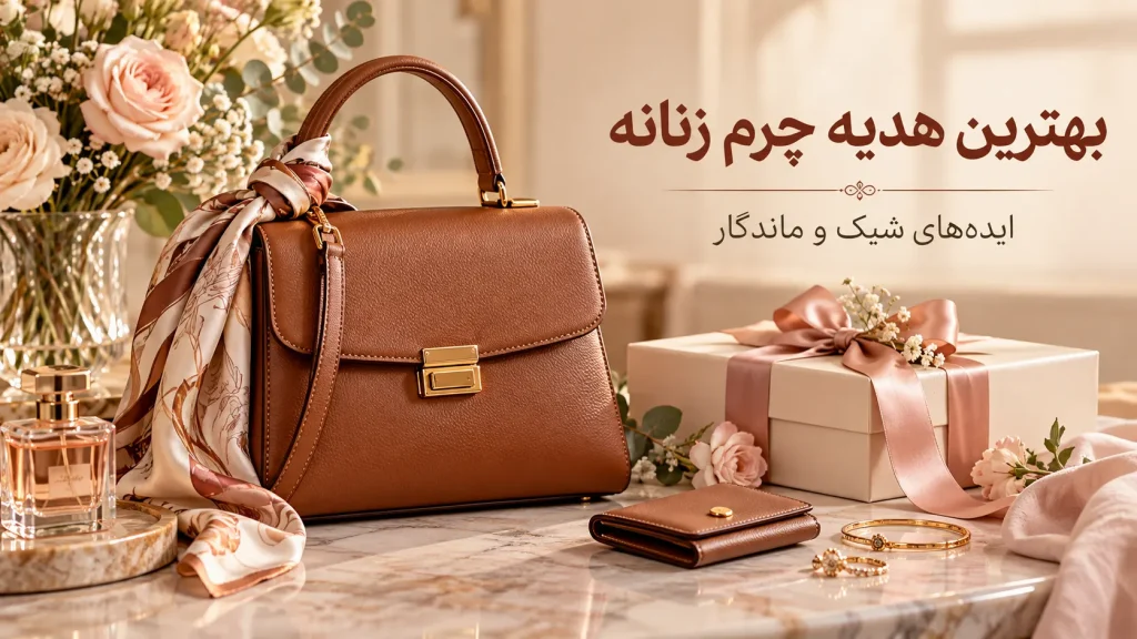 بهترین هدیه چرم زنانه با کیف چرمی، اکسسوری و بسته‌بندی هدیه